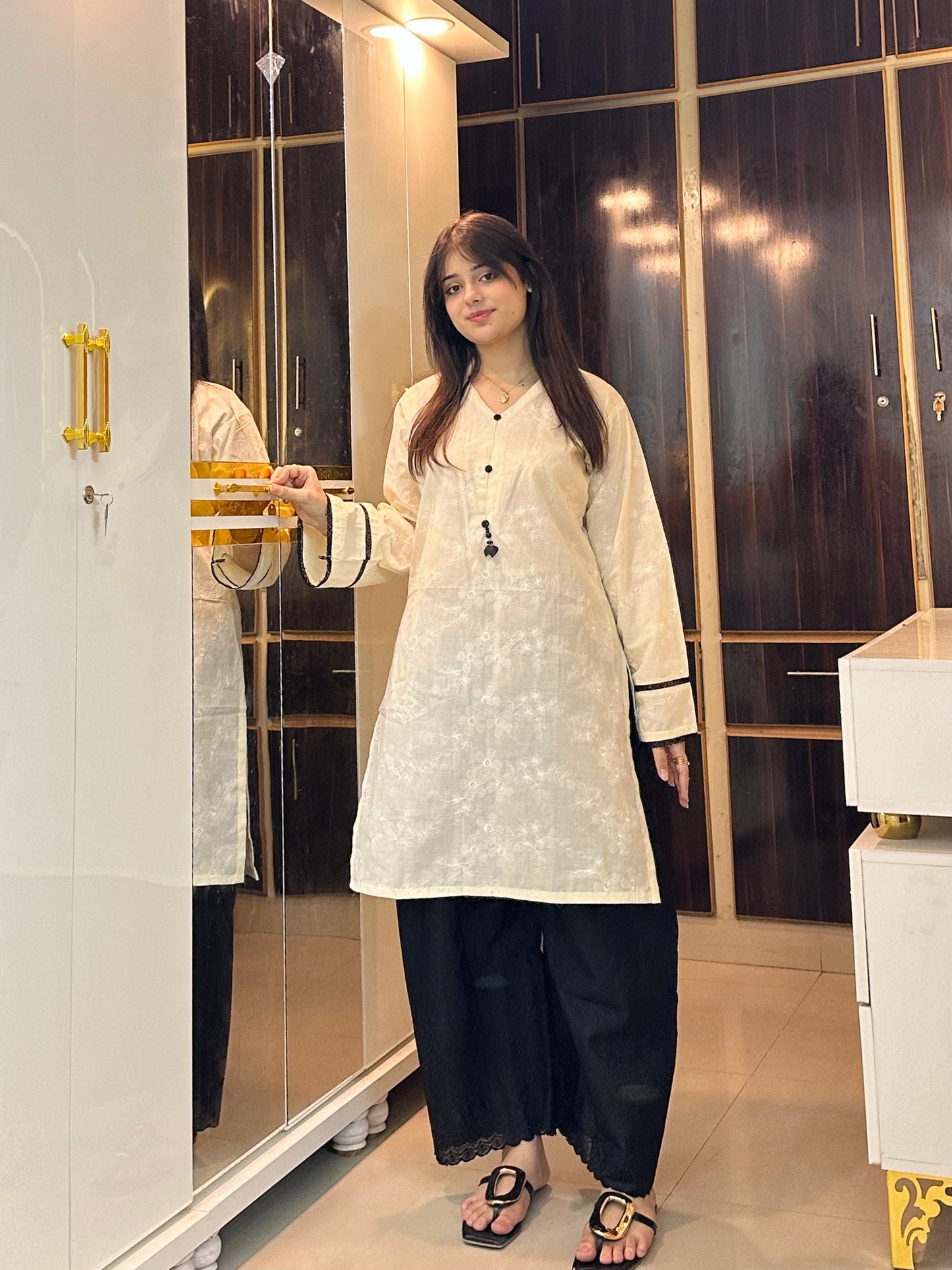 Soft Ivory- 2Pc Embroidered Suit