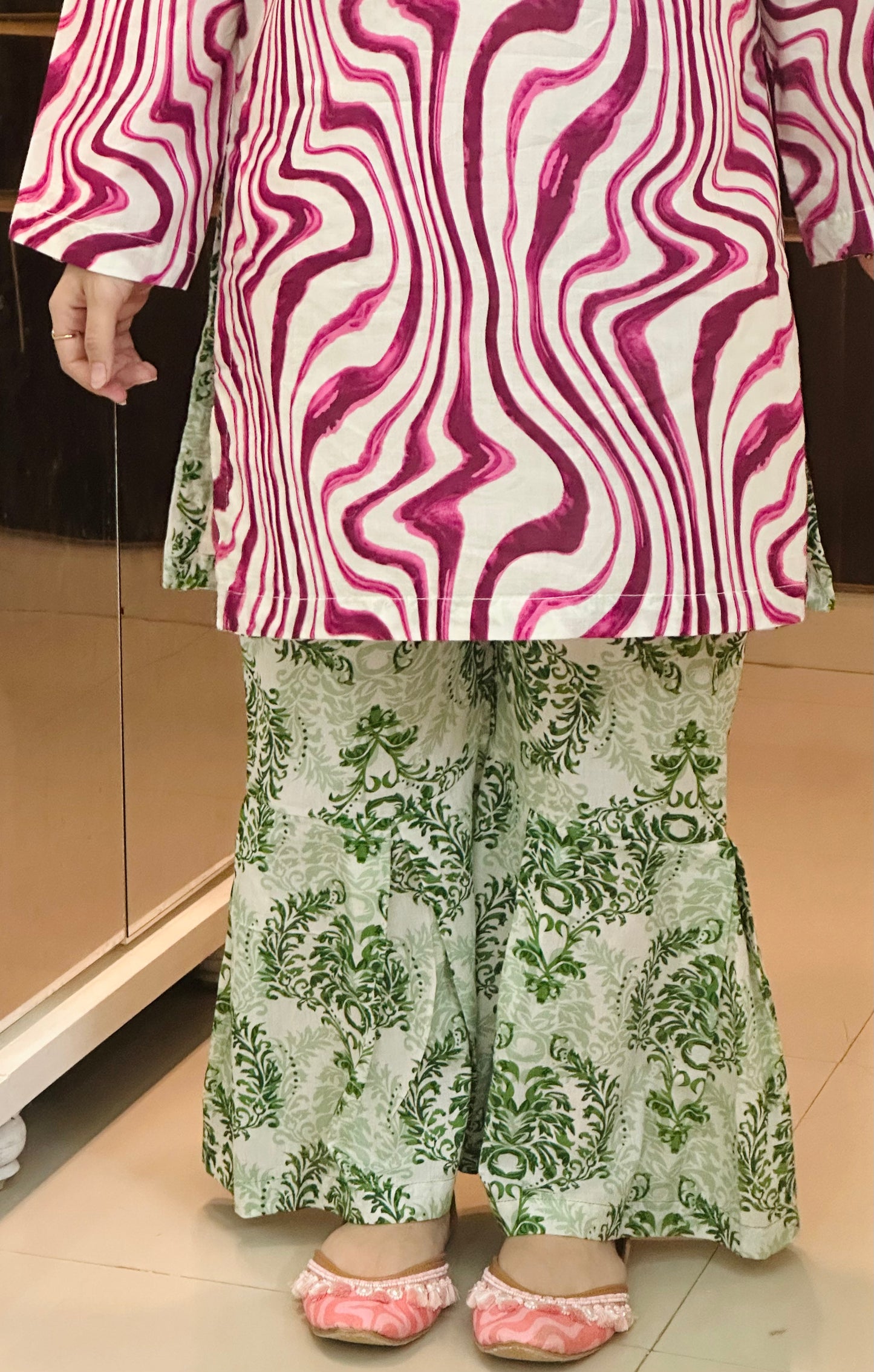 Fuchsia Fusion-2Pc Printed Gharara Set