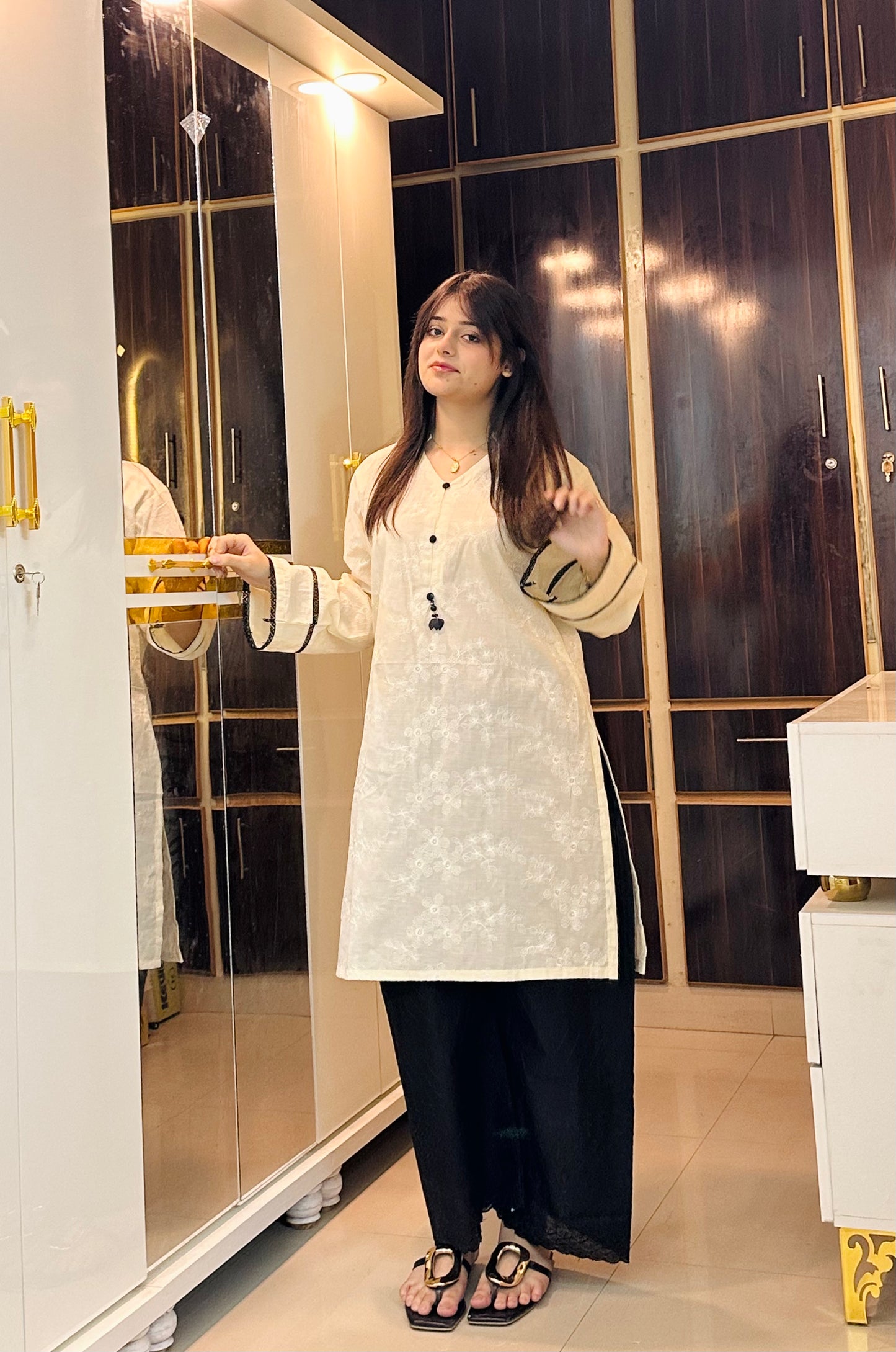 Soft Ivory- 2Pc Embroidered Suit